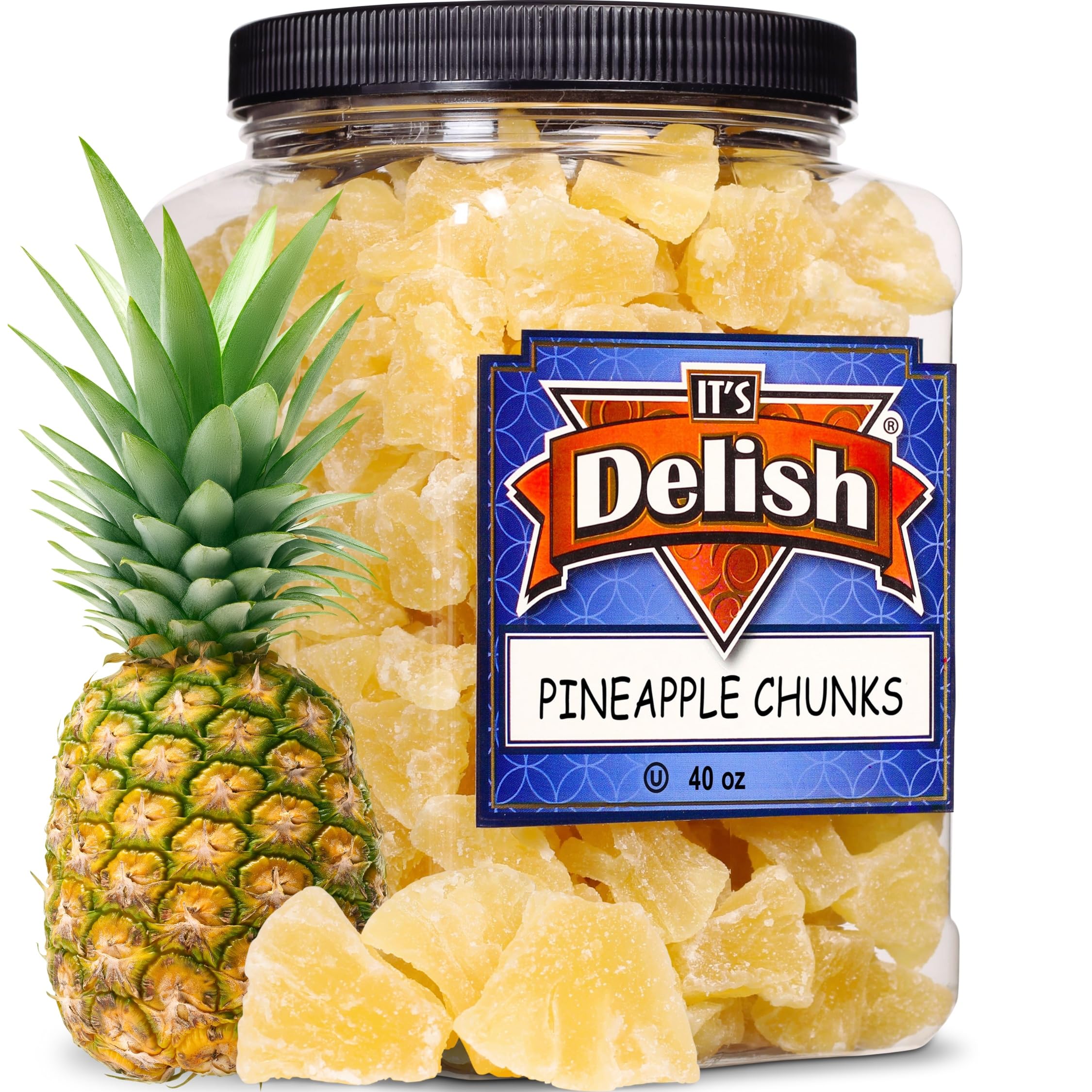 Sweet Dried Pineapple Chunks - 2.5lbs, Vegan Snacks for Hiking & Office