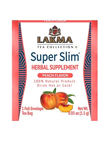 HYLEYS Lakma Super Slim Peach Tea - 25 Tea Bags for Weight Loss & Detox | Perfect for Morning Boost or After-Meal Digestion