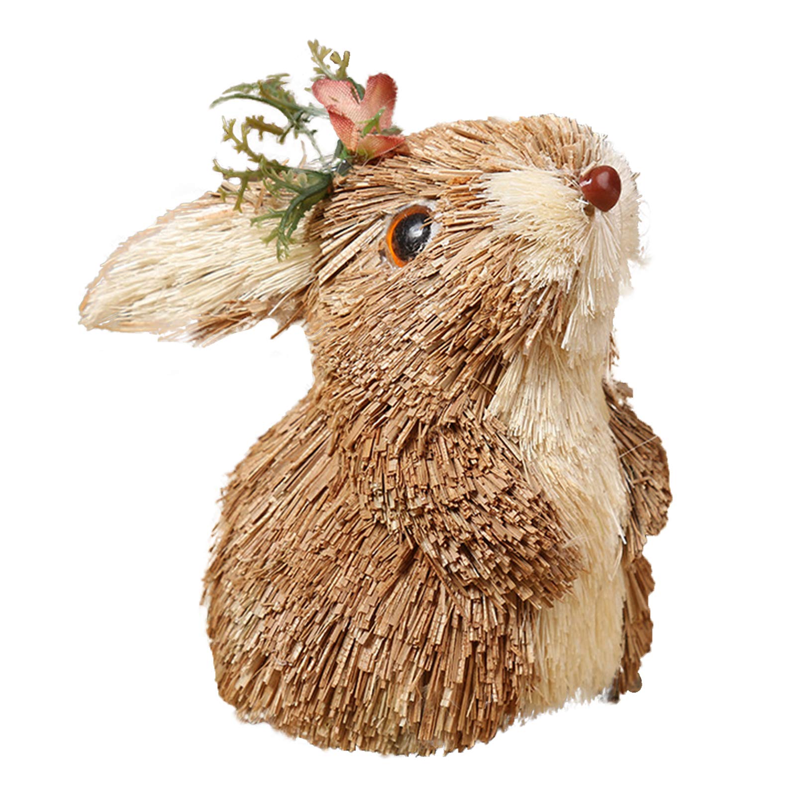 Easter Straw Bunny Decor - Cute Handmade Straw Rabbit Ornament for Easter Party, Home, Garden, Wedding & Spring Decoration | Perfect for Easter Basket, Table Centerpiece, and Outdoor Decor