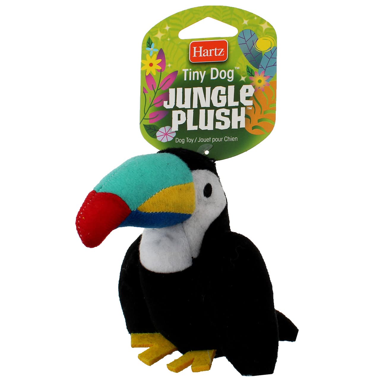 Hartz Tiny Dog Jungle Plush Toy - Soft Chew Toy for Small Dogs, Puppies & Teething Pets (Assorted Colors) - Perfect for Indoor Play, Training Rewards & Cuddling Time