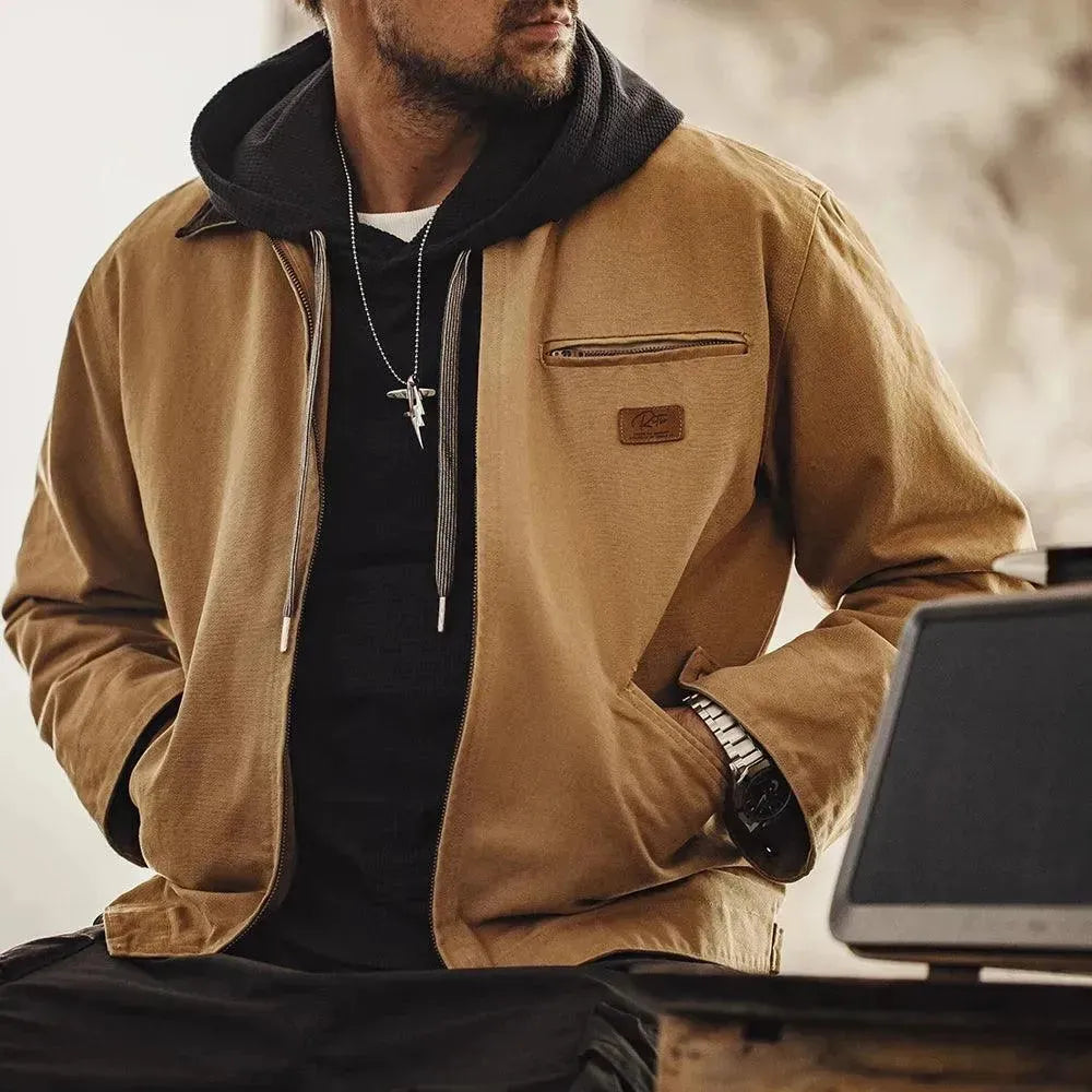 Men's Street Style Harrington Jacket - Lightweight Windbreaker for Casual Wear & Outdoor Activities | Urban Fashion, Spring & Fall Outerwear
