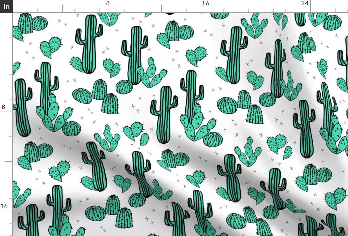 Cactus Cacti Summer Tropical Print Fabric - Soft Minky Material for Baby Blankets, Quilt Backing & Sewing Projects | Southwestern Plants Succulent Design on Fat Quarter | Perfect for Nursery Decor, DIY Crafts & Home Decor