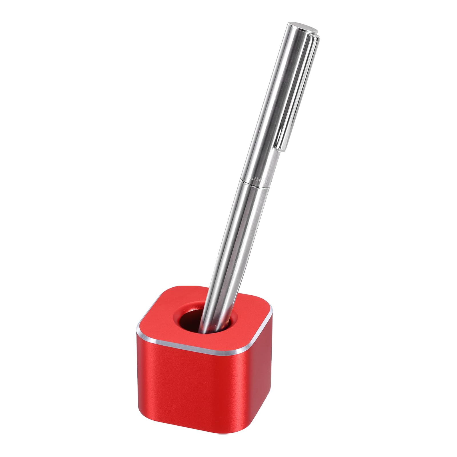PATIKIL Aluminum Single Pen Stand Holder - Stylish Pen Display & Toothbrush Organizer for Home, Office & Classroom (Red) | Perfect for Desk Organization & Gift Ideas