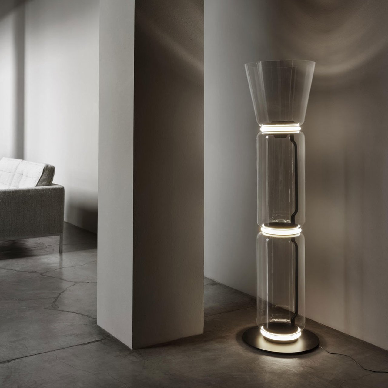Modern Bamboo Glass Floor Lamp - Elegant Home Decor for Living Room, Bedroom & Office - Perfect for Ambient Lighting & Relaxation