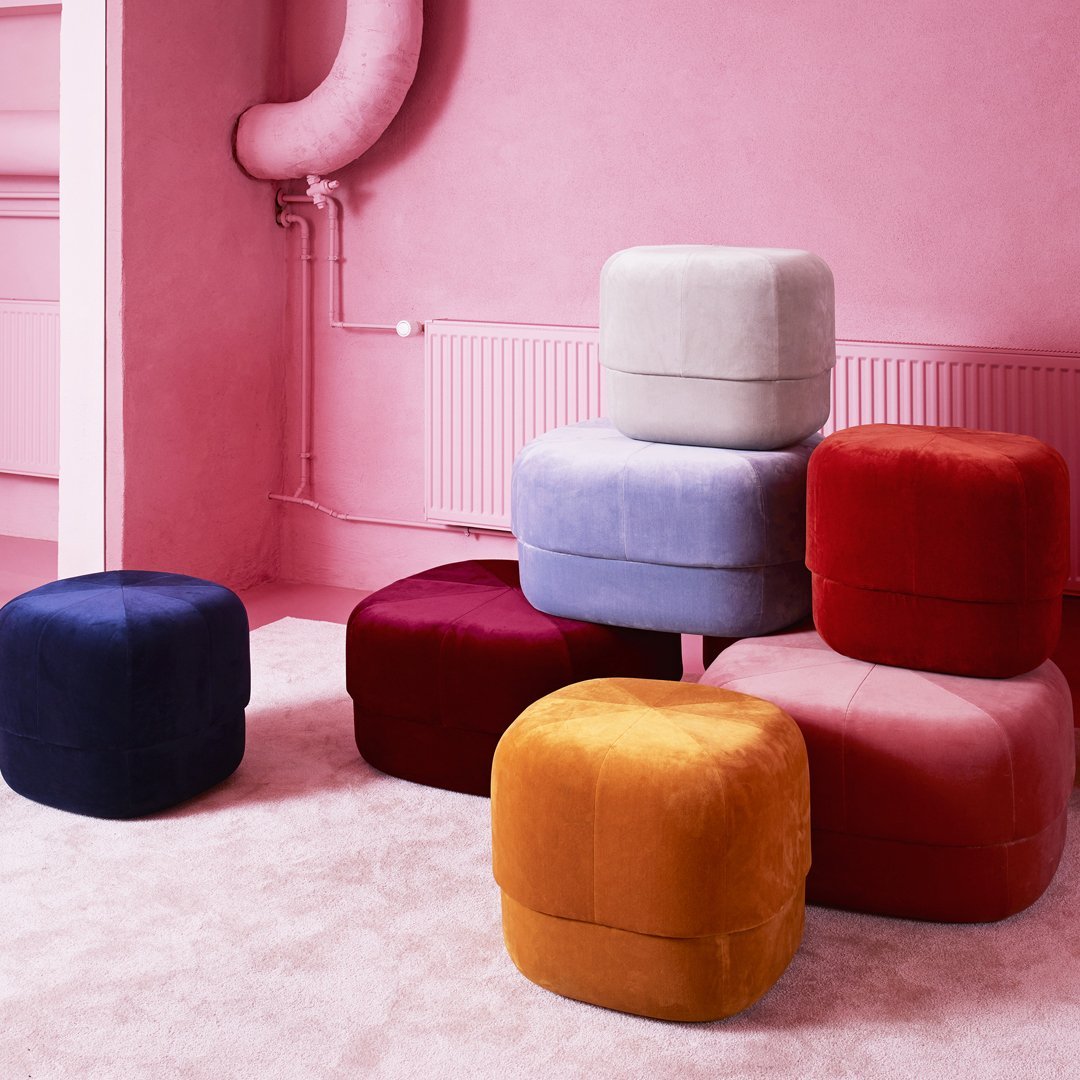 Velour Circus Pouf - Stylish and Comfortable Floor Seating for Kids' Rooms, Playrooms, and Living Rooms