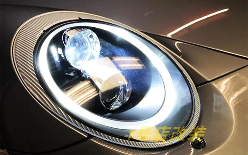 Porsche 997 991 LED Headlight Assembly (2005-2009) - Angel Eyes DRL Xenon HID Front Lights | Upgrade for Night Driving & Enhanced Visibility