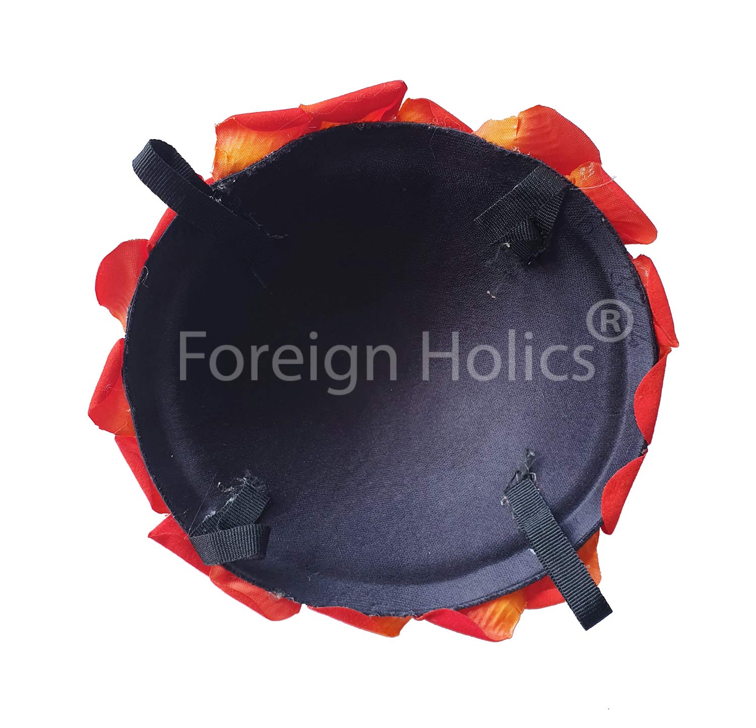 Orange Velvet Juda Hair Flower Gajra for Wedding Bun Decoration - Pack of 1 | Bridal Hair Accessories for Indian Weddings, Mehendi & Cultural Events