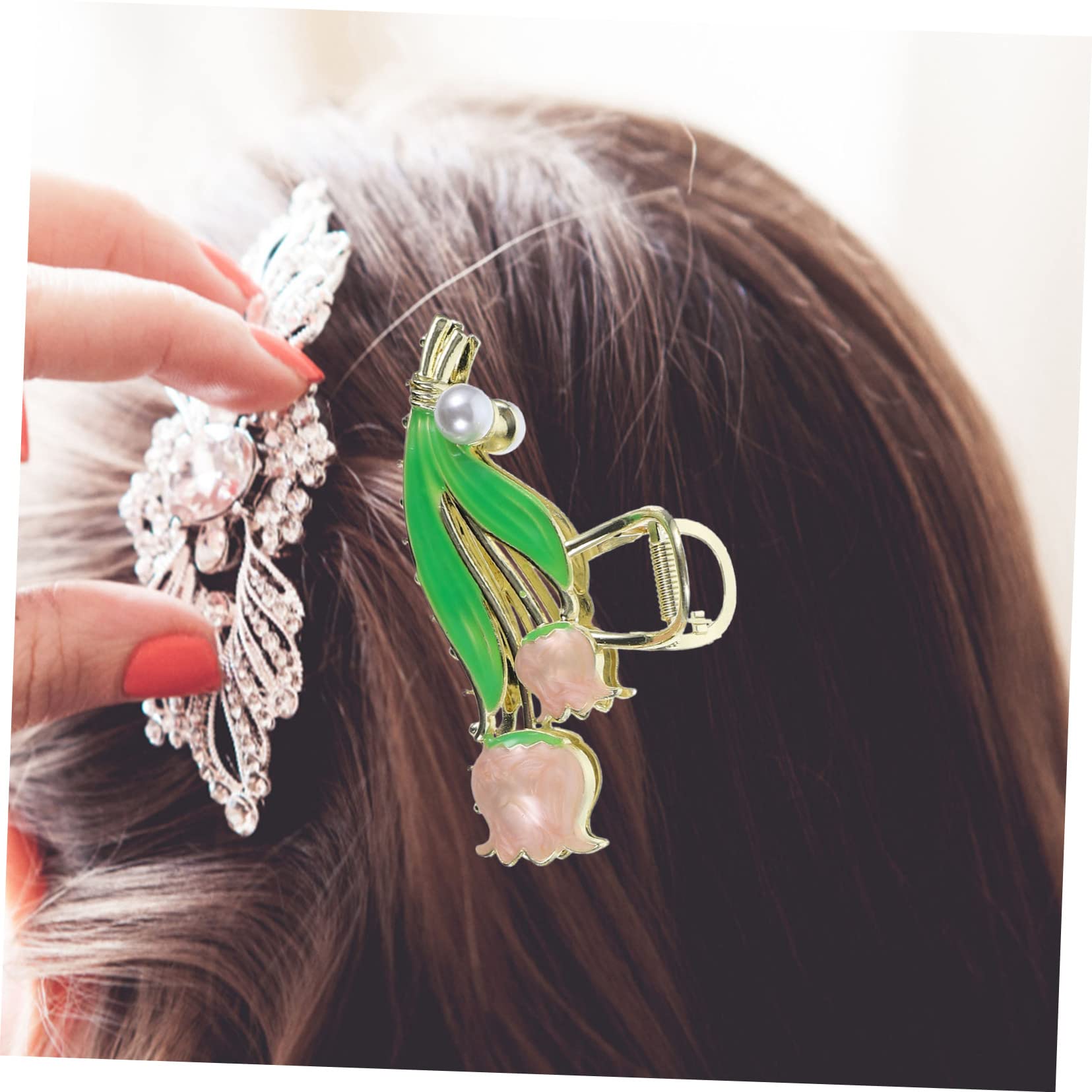 FOMIYES 2-Pack Women's Metal Tulip Flower Hair Claw Clips - Elegant Hair Accessories for Everyday Use, Ponytails, Buns & Updos