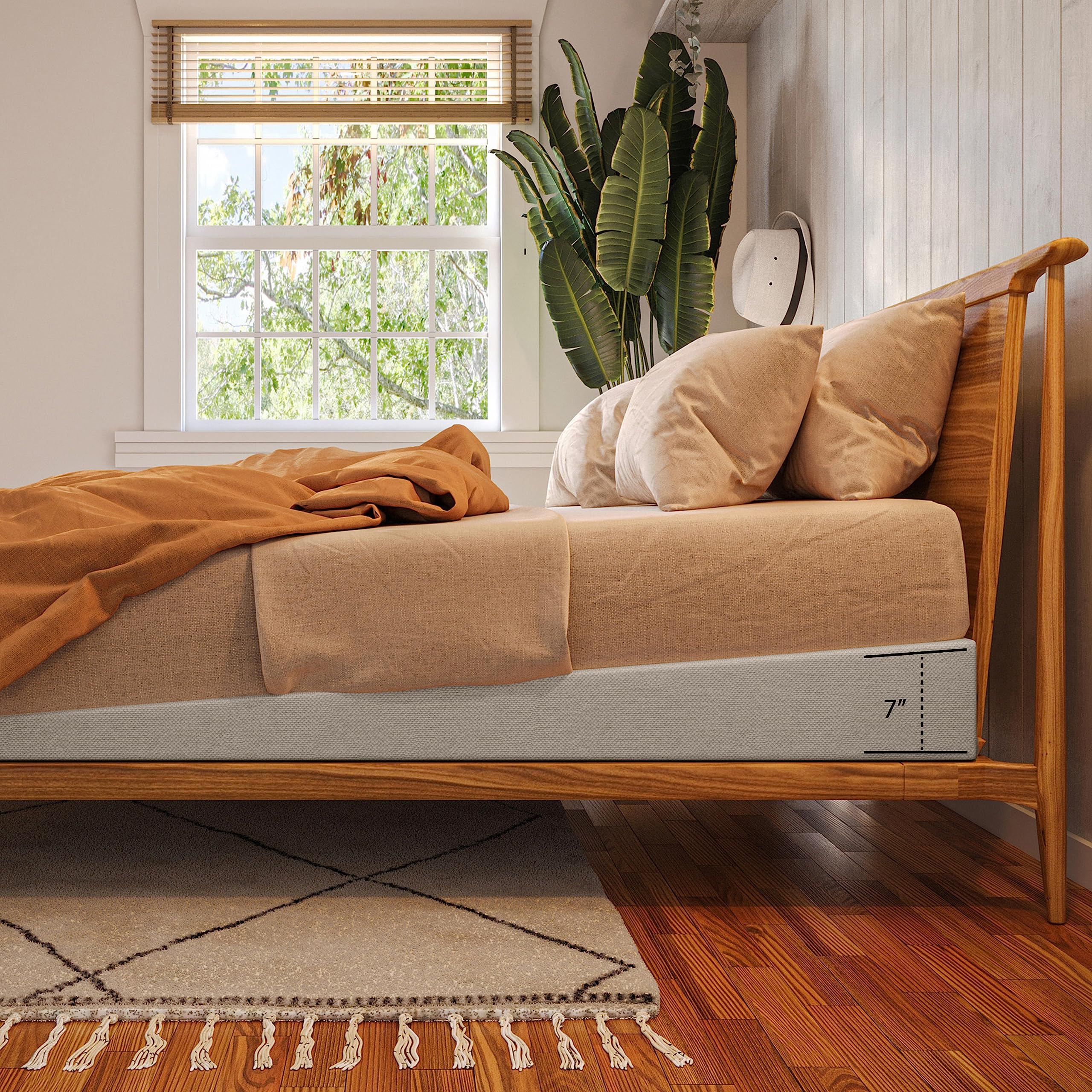 Avana 7-Inch Under Bed Mattress Elevator with Polycotton Covers - Queen Size Foam Lift for Back Pain Relief, Multiple Colors - Ideal for Adjustable Beds, Sleep Comfort & Post-Surgery Recovery