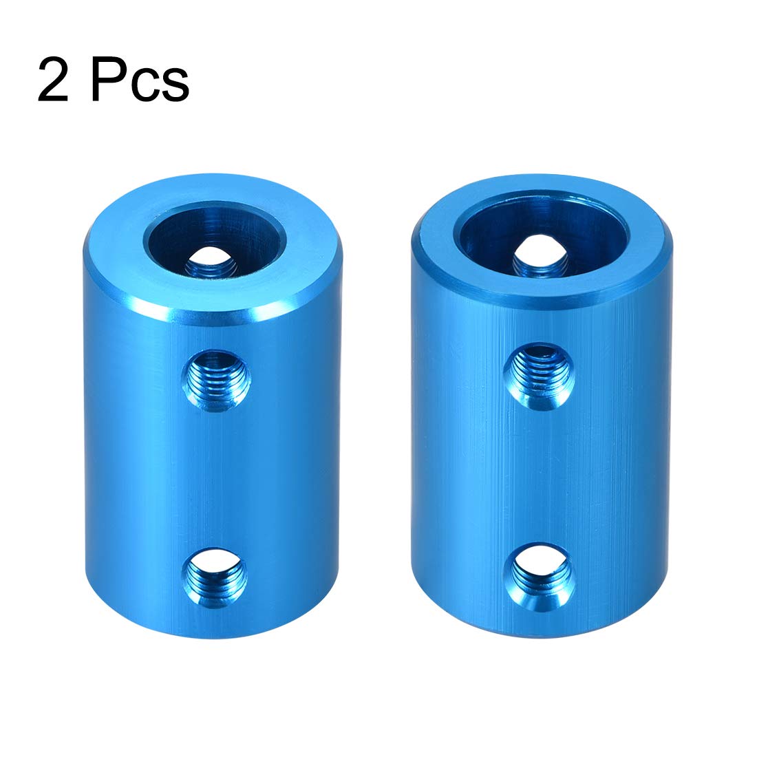 uxcell 8mm to 10mm Bore Rigid Coupling Set Screw L25XD16 Aluminum Alloy Shaft Coupler Connector - for 3D Printers, CNC Machines, Motor Accessories (Blue, 2pcs) - Perfect for DIY Projects & Industrial Applications