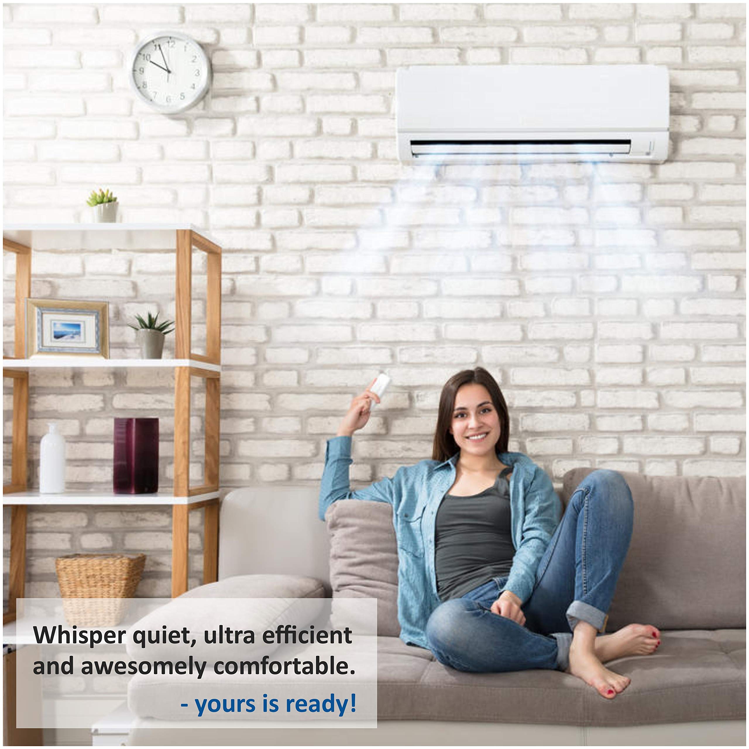 COOPER AND HUNTER 5-Zone Ductless Mini Split AC & Heat Pump Ceiling Cassette System - 9000 BTU - Perfect for Home, Office & Commercial Spaces