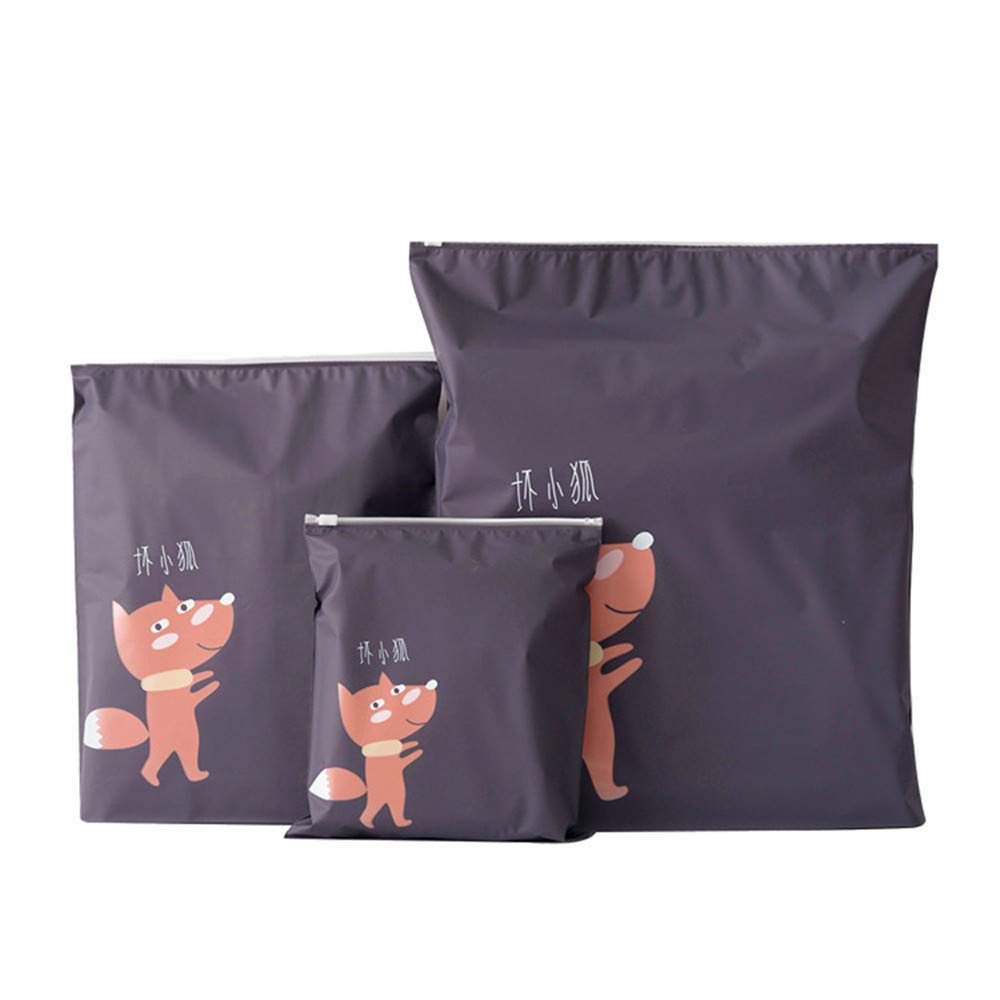 LOKODO 3-Piece Waterproof Travel Storage Bags Set - Cute Cartoon Pattern Organizer for Toiletries, Cosmetics & Accessories - Perfect for Vacation, Camping & Daily Use