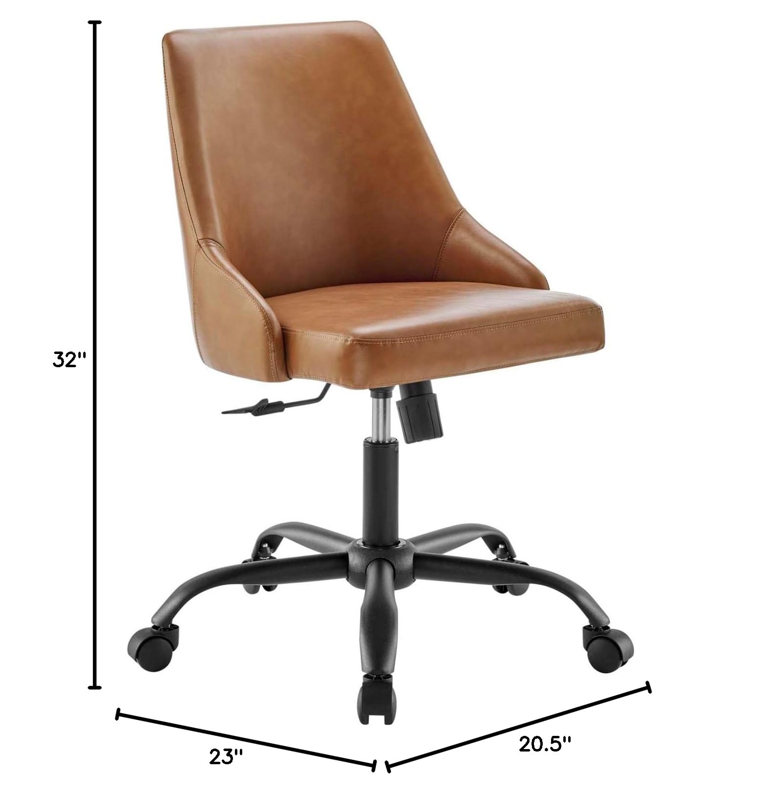 Modway Designate Modern Office Chairs - Black & Tan Ergonomic Desk Chair for Home & Office Use