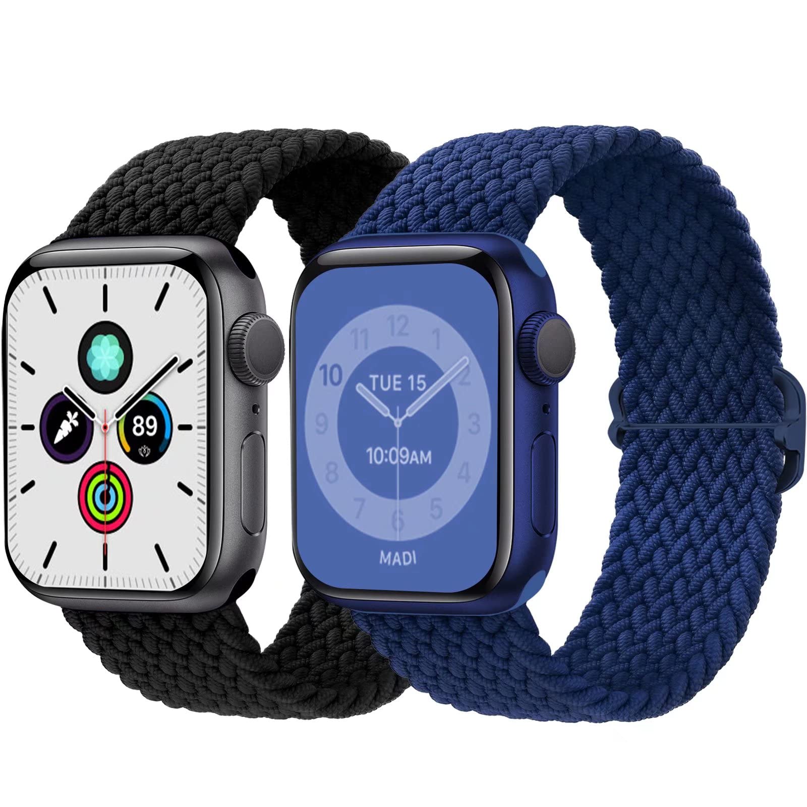 AZKEY Solo Loop Sport Band - Soft Braided Apple Watch Band Replacement for iWatch Series 8/7/6/5/4/3/2/1/SE (38mm 40mm 42mm 44mm) | Comfortable & Durable Fitness Accessory for Running, Gym & Everyday Wear
