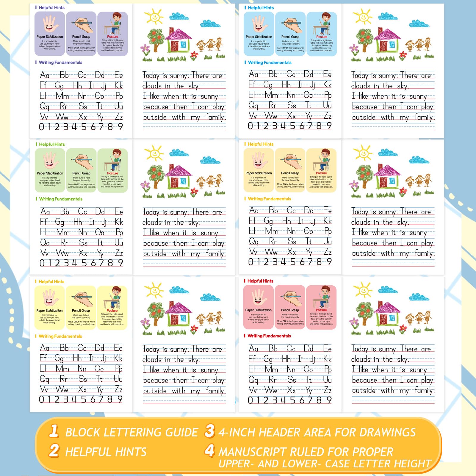 Fulmoon 100 Pcs Primary Composition Notebook K-2 with Picture Space - Draw and Write Journal for Kids, Preschool Classroom Supplies, 80 Sheets Multicolor - Perfect for Kindergarten Writing Practice, Homeschooling & Creative Storytelling