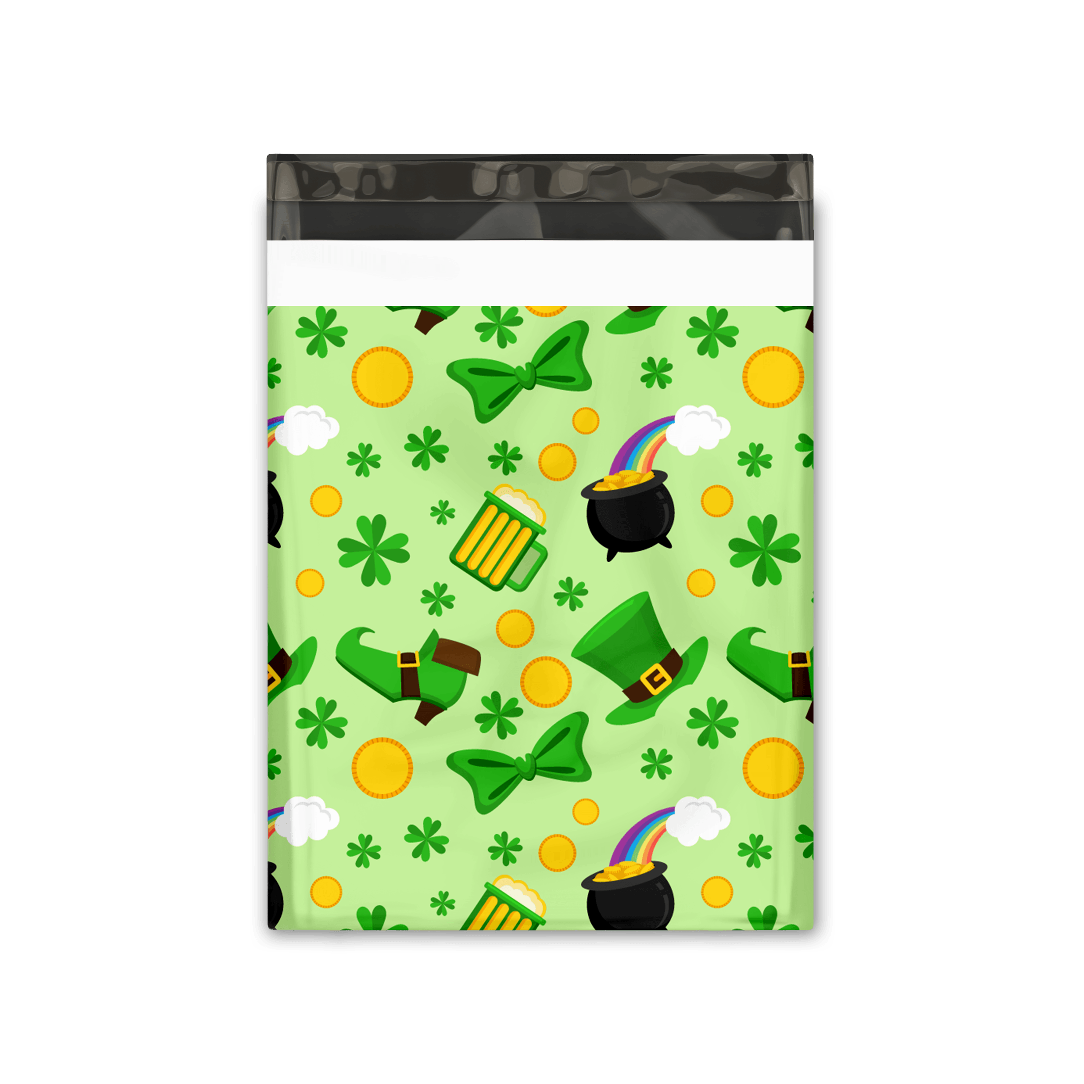 10x13 Inch Lucky Shamrock Printed Poly Mailers - Premium Shipping Envelopes for Ecommerce, Boutique & Subscription Boxes - Waterproof Mailing Bags for Small Business, Online Stores & Gift Packaging