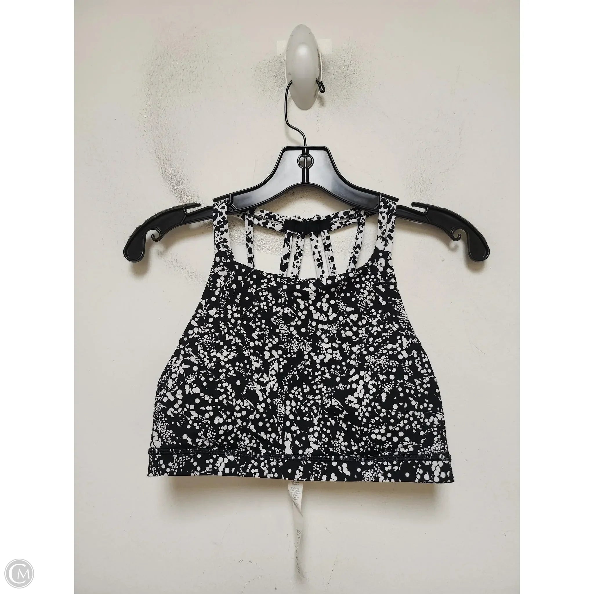 Lululemon Women's Athletic Sports Bra - Black & White, Size 6 - High Support for Running, Yoga & Gym Workouts