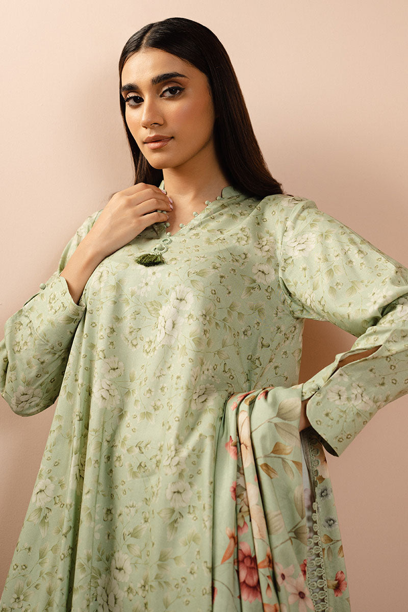 Elegant Mint Frost 2-Piece Set (Shirt & Dupatta) for Women - Perfect for Weddings, Parties & Festive Occasions