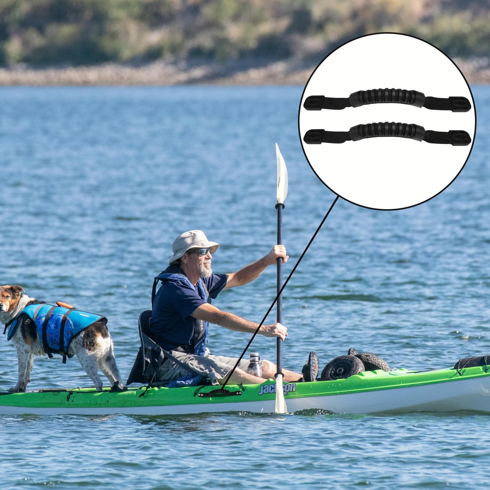 4PCS Kayak Carry Handles with 6 C-Shaped Buckles - Durable Kayak Replacement Handles for Easy Transport - Lifetime Kayak Accessories - Perfect for Kayaking, Fishing & Water Sports Adventures