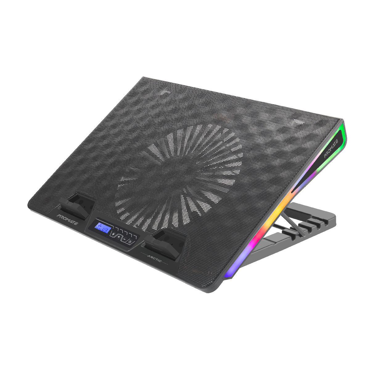 Portable Adjustable RGB Laptop Cooling Pad for Gaming - Ergonomic Height & Angle Control - Perfect for PC, MacBook, Office & Home Use