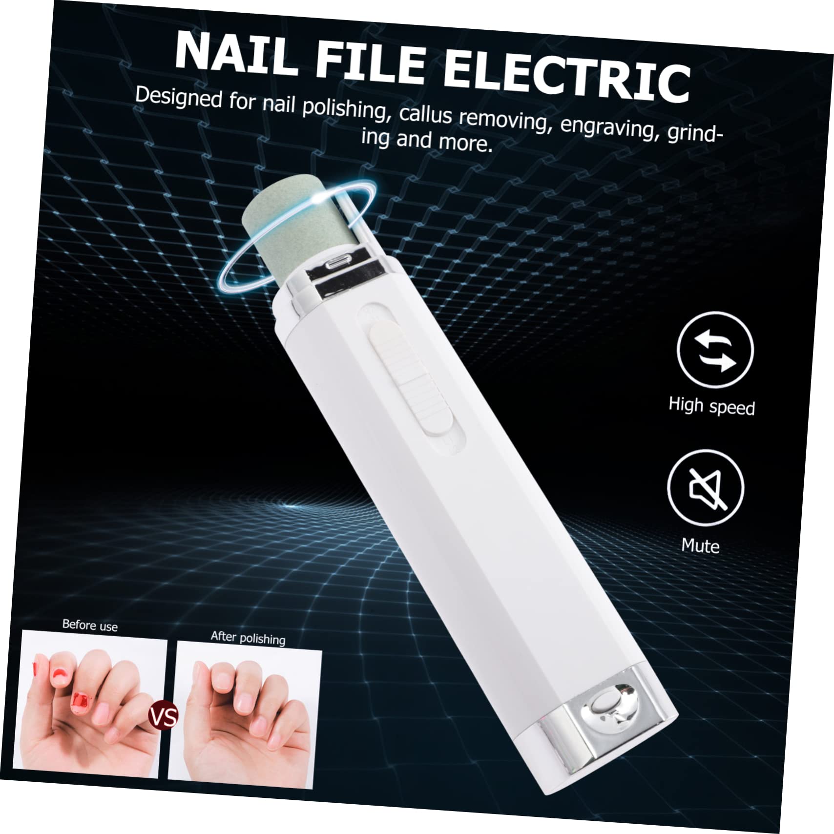 Professional Electric Nail Drill Machine for Acrylic Nails - Portable Manicure Tool with White Design | Perfect for Home Salon, Nail Art & DIY Nail Care