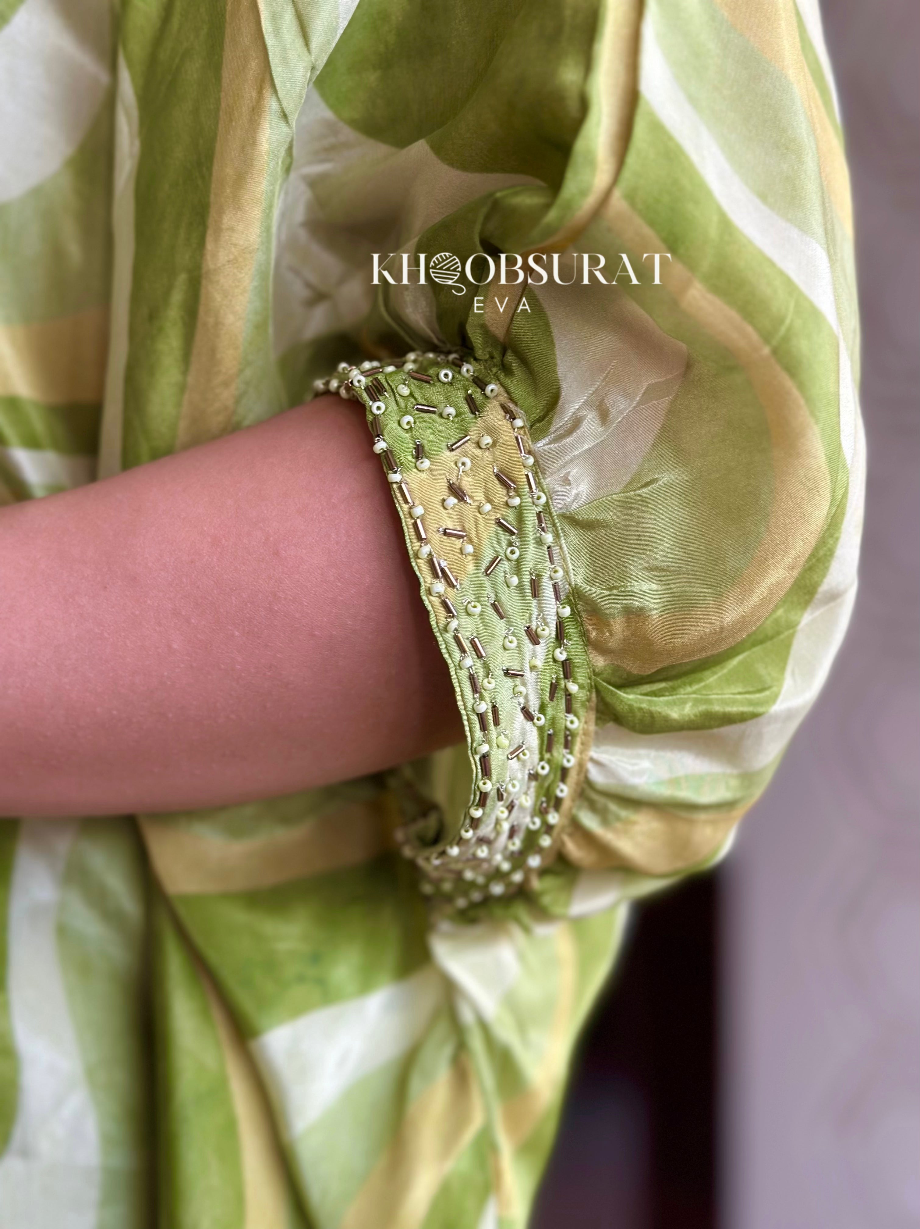 Emerald Green Kaftan Coord Set - Women's Elegant Lounge & Beach Cover Up - Perfect for Vacation, Resort Wear and Summer Outfits