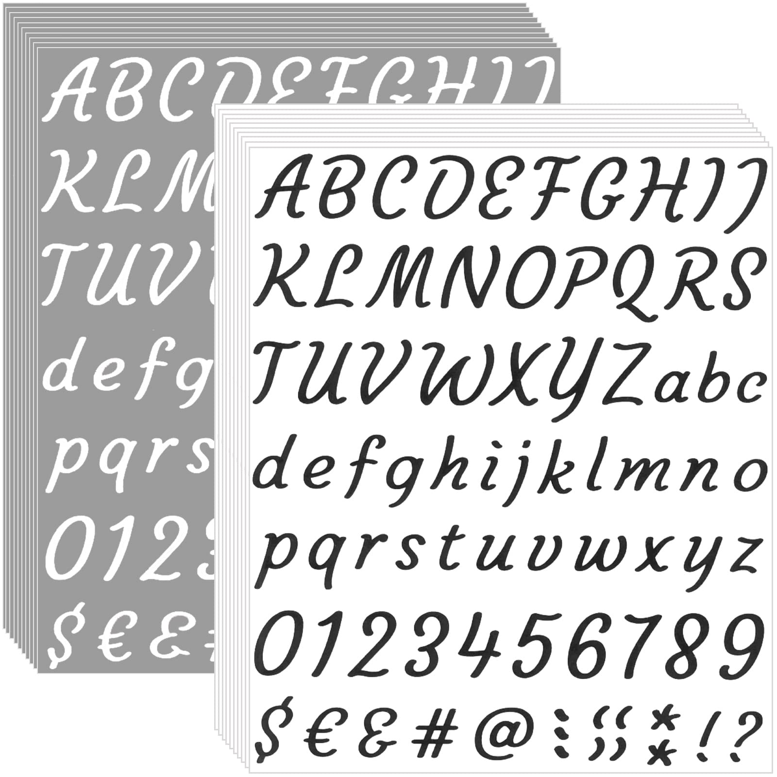 Alphabet and Number Stickers - 40 Sheets 2880PCS Self-Adhesive Vinyl Letters for Mailbox, Graduation Cap, Door, Car & Business Signs - Black and White Stickers for DIY Crafts, Home Decor & Address Marking