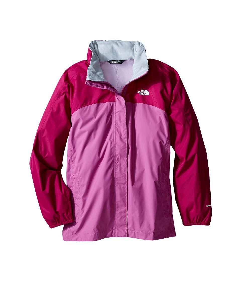 The North Face Kids' Resolve Reflective Waterproof Jacket for Girls - Lightweight Windproof Winter Coat (Toddler/Big Kid) Roxbury Pink/Wisteria Purple Size XL (18 Big Kids) - Perfect for School, Outdoor Play & Winter Activities