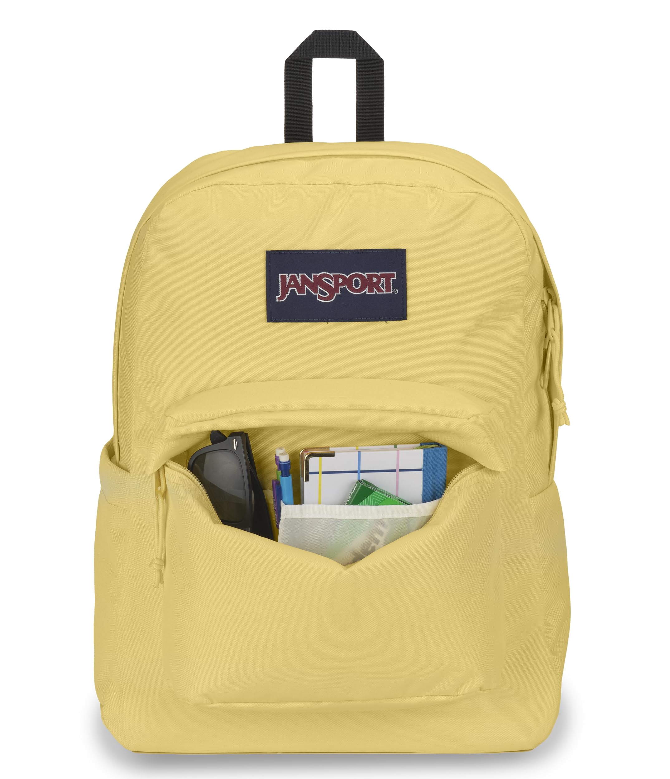 JanSport SuperBreak Backpack - Durable Lightweight School Backpack for College Students & Travel - Pale Banana Color - Perfect for Daily Commute, Campus Life & Weekend Getaways