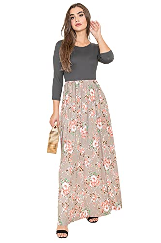 Charcoal/Taupe Floral