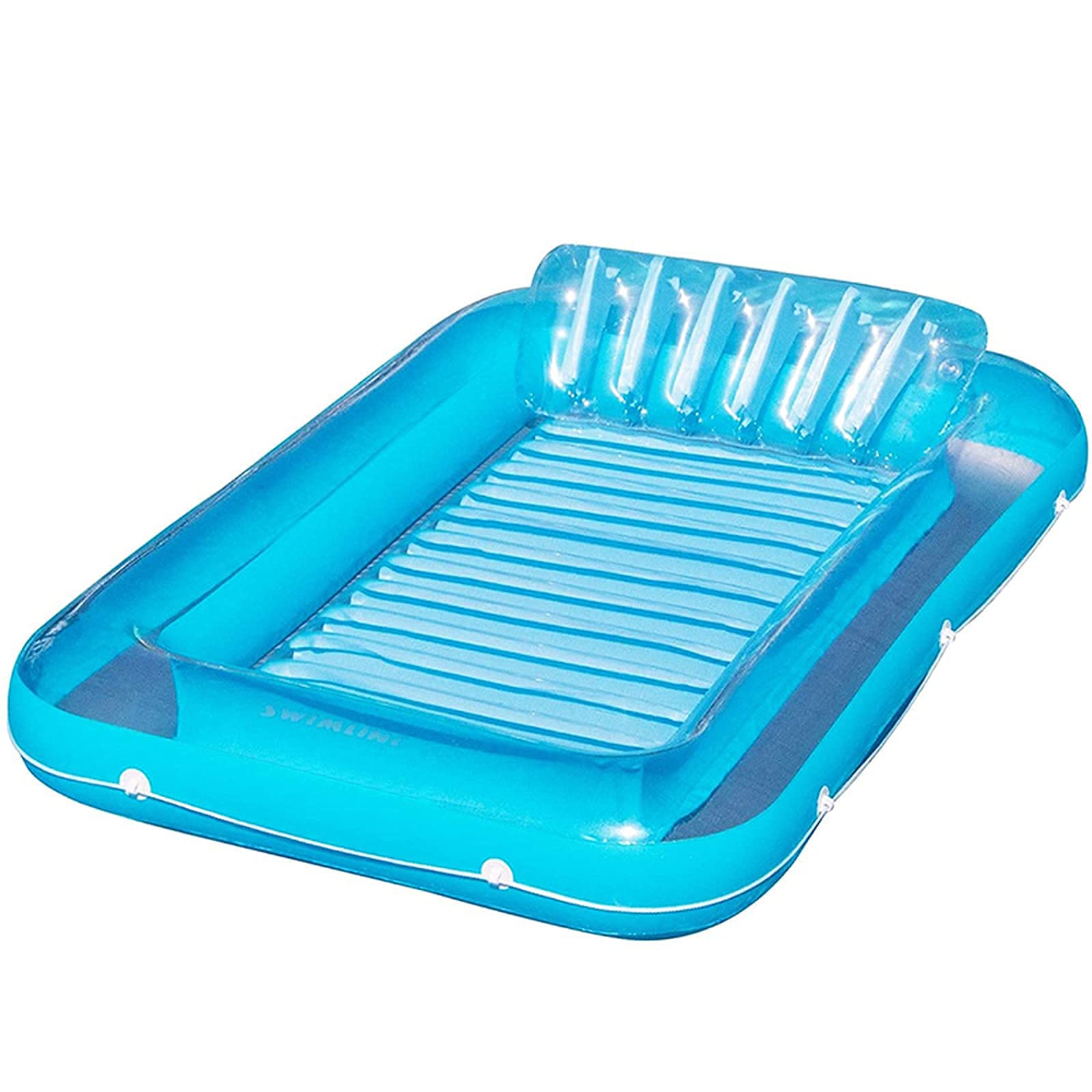 **Bktmen Inflatable Floating Lounge Chair - Double Water Bed for Adults, Foldable Pool Float for Swimming, Sunbathing & Relaxing - Blue Summer Beach Inflatable Mattress - Perfect for Pool Parties, Lakes & Backyard Lounging**