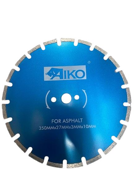 Aiko DB ADS01 14B 14-Inch 350mm x 27mm x 40mm x 3mm x 10mm 24T Diamond Saw Blade for Cutting Asphalt (Blue) - Perfect for Road Construction, Concrete Work & DIY Projects