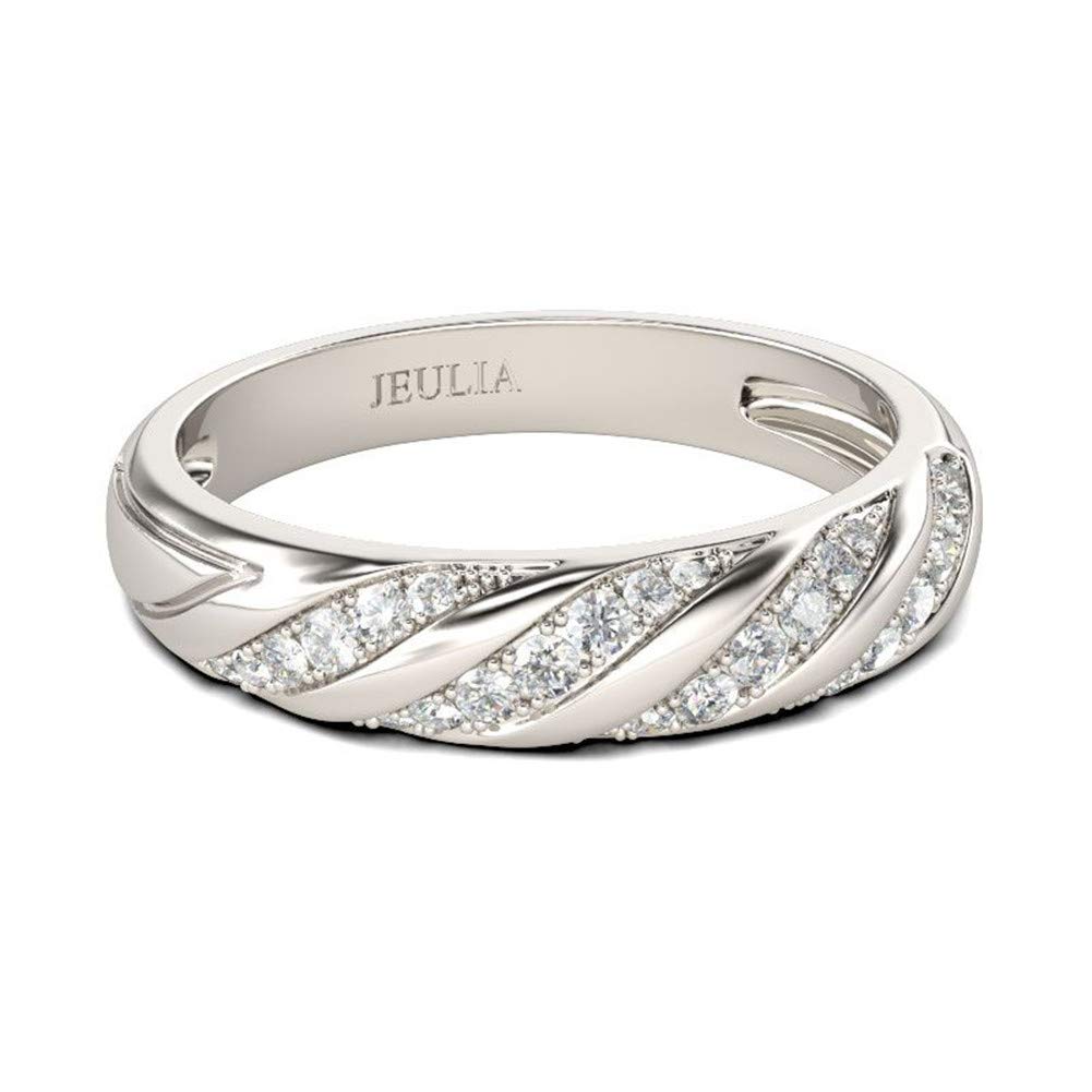 0.5 Carat CZ Wedding Band for Women - 925 Sterling Silver Cubic Zirconia Half Eternity Ring - Engagement, Anniversary & Promise Ring - Romantic Jewelry Gift for Her - Perfect for Weddings, Proposals & Special Occasions