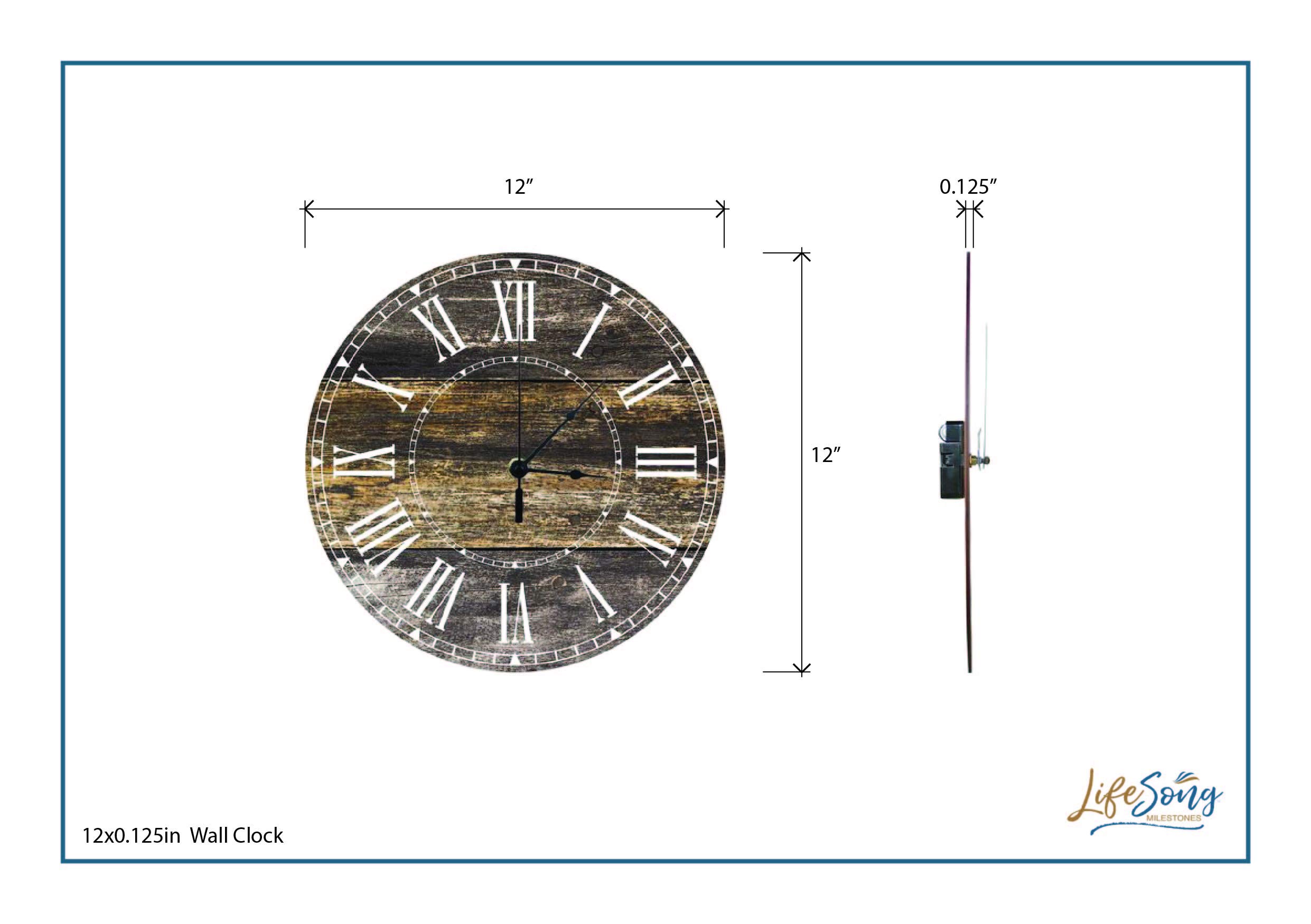 LifeSong Milestones 12-Inch Wooden Anniversary Wall Clock - Elegant Lightwood Hanging Clock for Wedding, Living Room, Dining Room, Bedroom - Perfect Gift for Parents, Grandparents, Couples & Grandchildren - Ideal for Home Decor & Special Occasions
