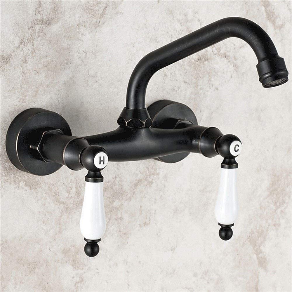 European Classic Brushed Faucet - Hot/Cold Water Mixer Tap for Bathroom Sink & Hotel Decor