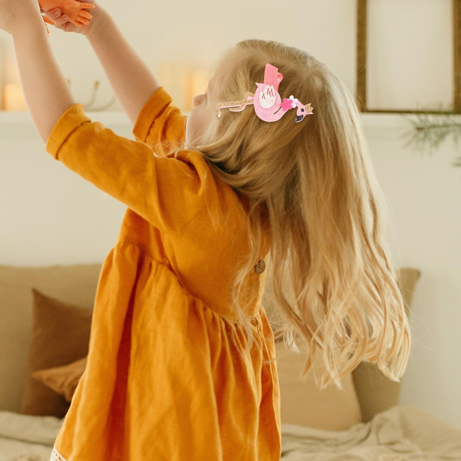 Amosfun Flamingo Hair Clips for Girls & Teens - Pink Hair Barrettes & Hairpins for School, Parties & Everyday Styling