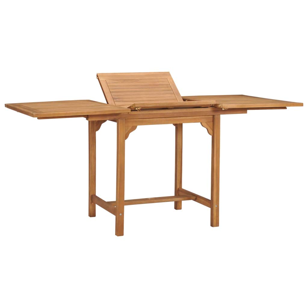 Extendable Teak Wood Patio Dining Table for Garden, Poolside & Balcony (43.3