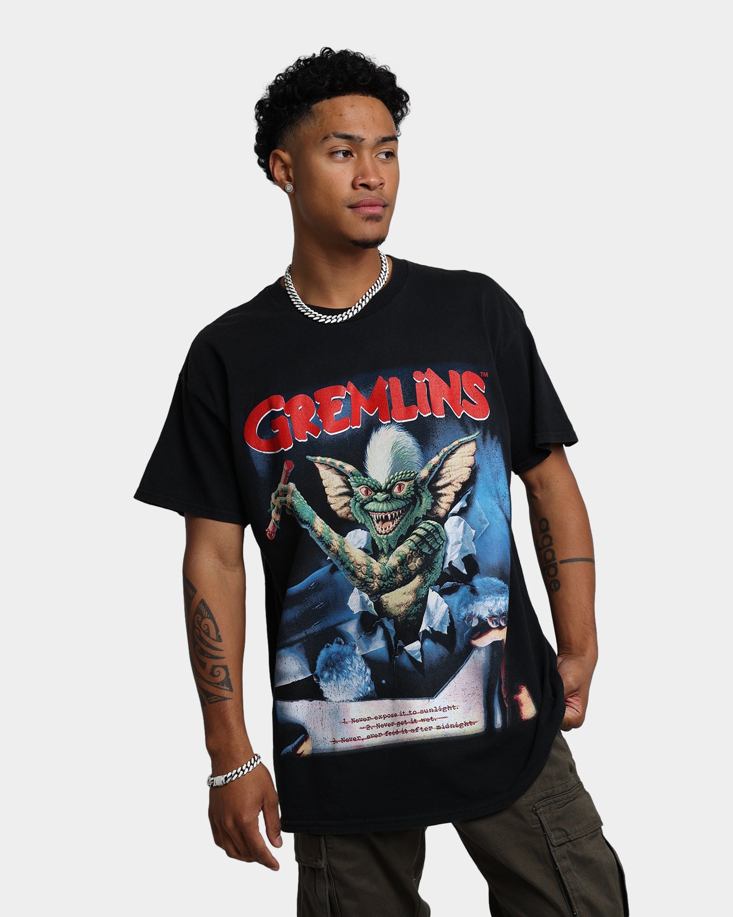 Vintage Gremlins Graphic T-Shirt - Black Washed Cotton Tee - American Thrift Style - Perfect for Casual Wear, Halloween Costumes & 80s Movie Fan Gifts
