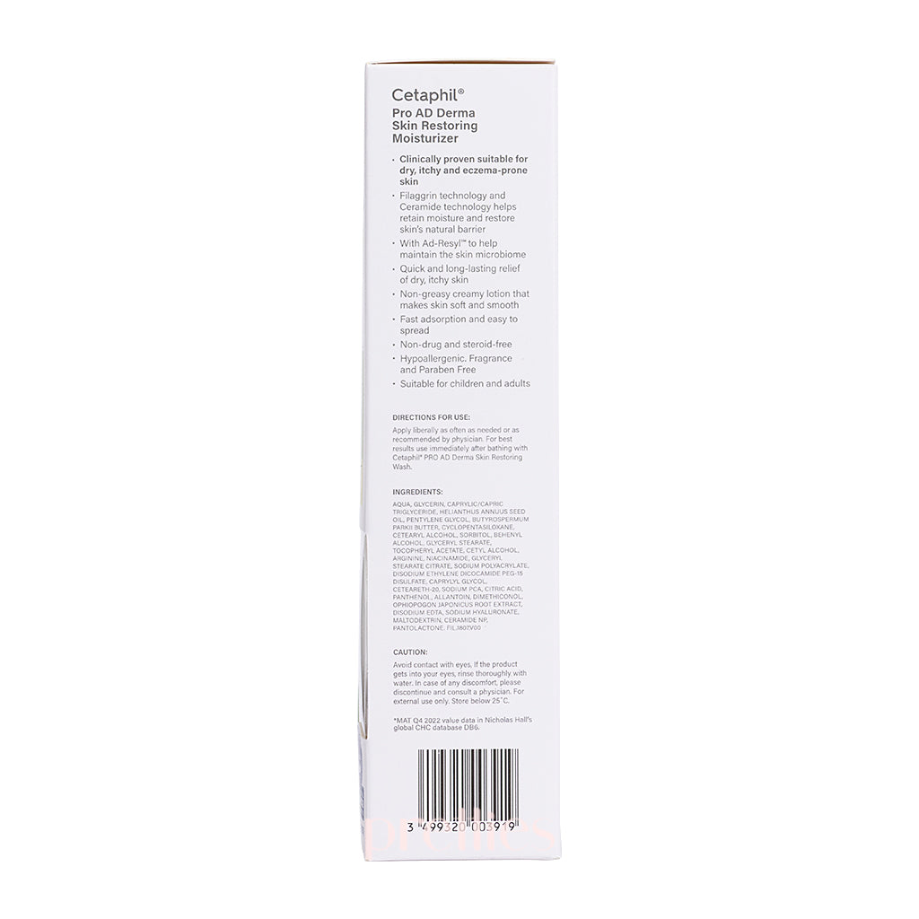 Cetaphil PRO AD Derma Skin Restoring Moisturizer 295ml - Hydrating Body Lotion for Dry, Sensitive Skin - Perfect for Eczema & Dermatitis Relief