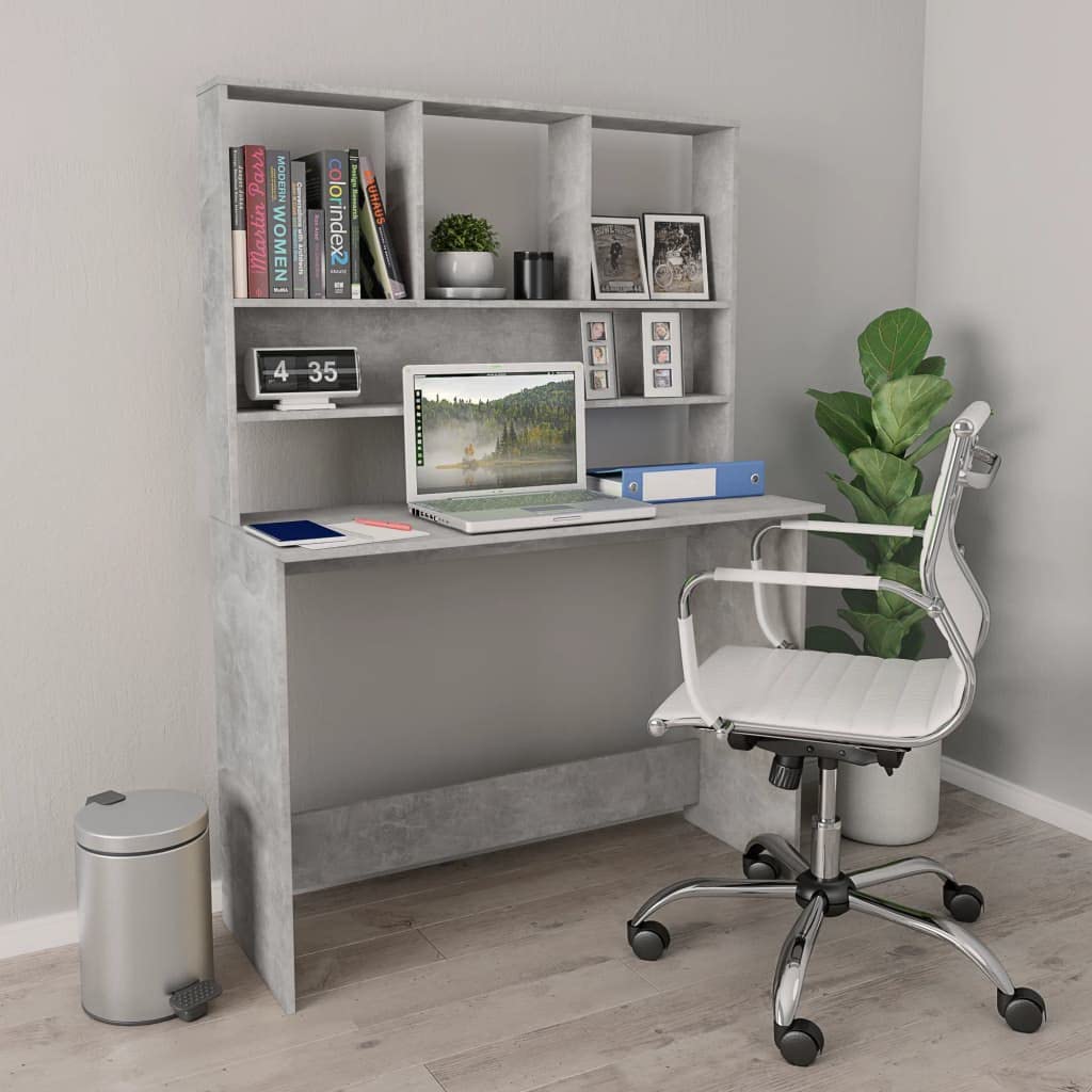 Modern Computer Desk with Storage Shelves - 43.3