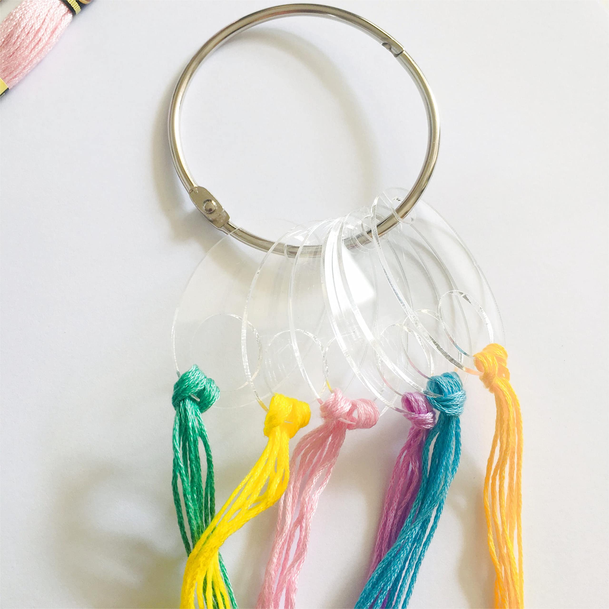Clear Oval Acrylic Thread Drops - 20pcs Cross Stitch Floss Bobbins Organizers for Embroidery & Sewing Projects - Perfect for Craft Storage and Needlework Organization