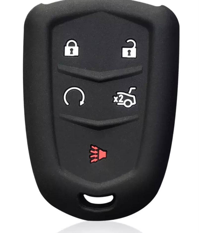 Cadillac Key Fob Cover - Silicone Rubber Protector for CTS, Escalade, ATS, XLS (5 Buttons) | Durable Protection Against Drops & Scratches | Perfect for Everyday Use & Car Enthusiasts