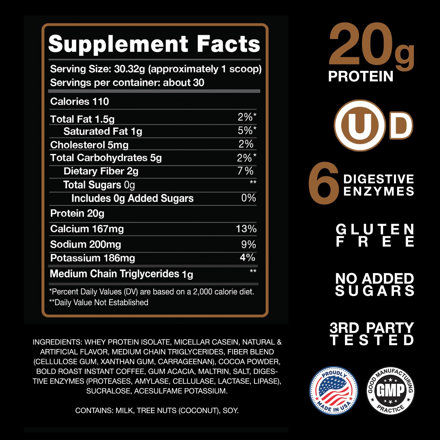 Devotion Nutrition Protein Powder Blend - Gluten Free, Keto Friendly, No Added Sugars | 20g Whey & Micellar Protein with 1g MCT | 2lb Tub (Mocha Java Chip) | Perfect for Post-Workout Recovery & Healthy Meal Replacement