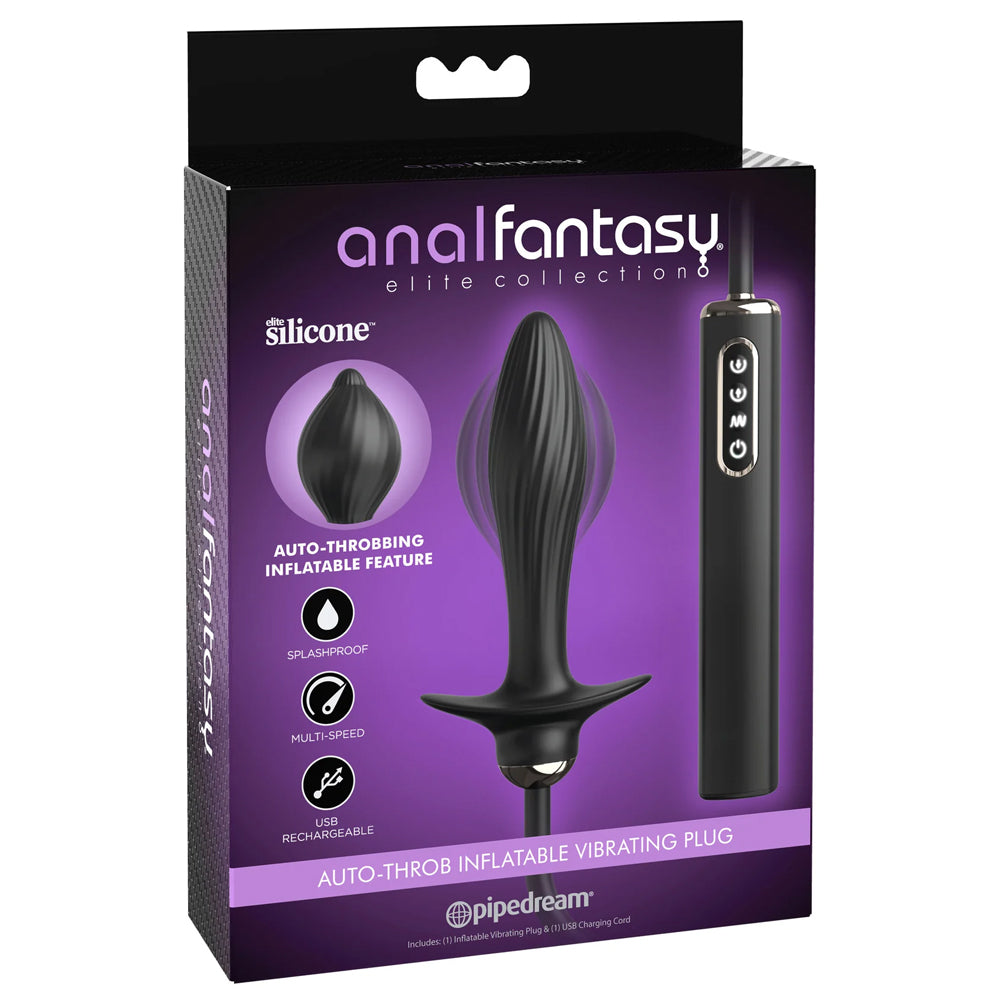 Anal Fantasy Elite Collection - Auto Throb Inflatable Vibrating Butt Plug for Men & Women | Sensual Pleasure & Prostate Stimulation | Perfect for Couples Play & Solo Exploration