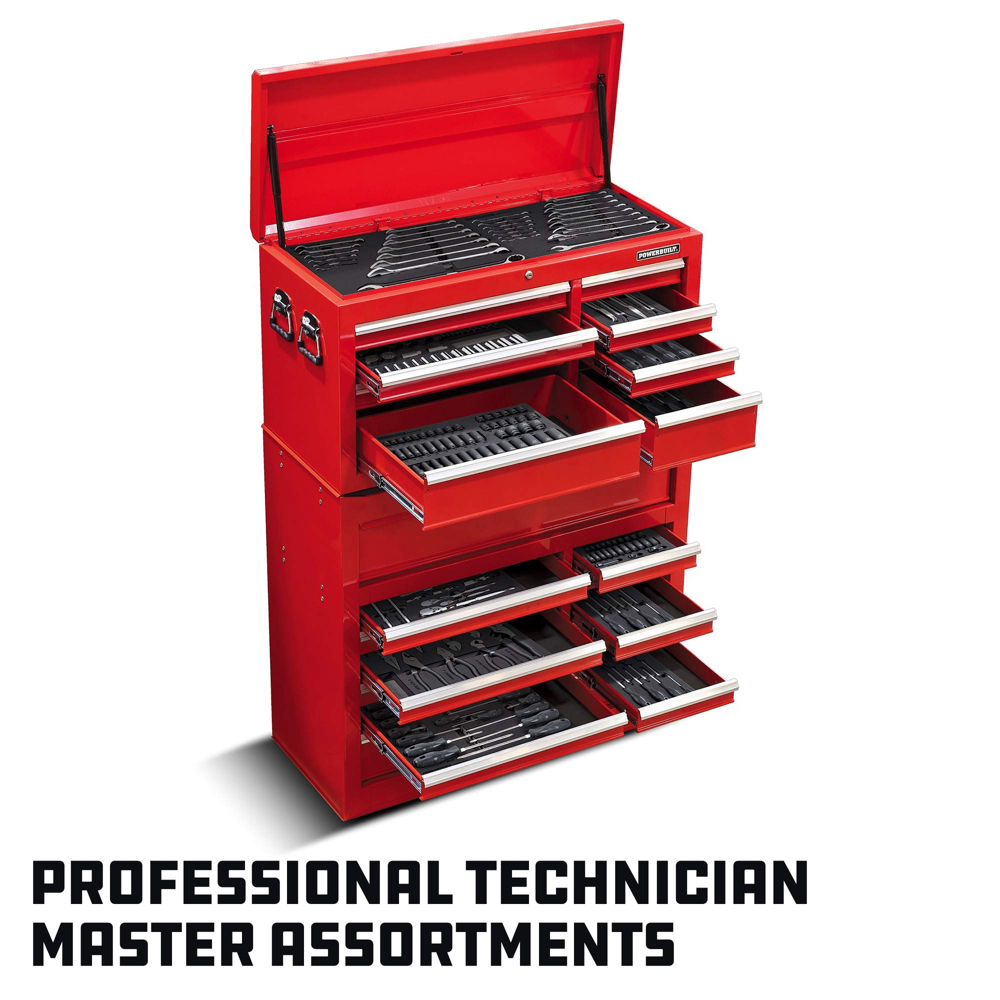 Powerbuilt 16-Piece Metric Combination Wrench Set - Box & Open End - Pro Tech Tool Series with Organization Tray (949001) - Perfect for Automotive Repair, Machinery Maintenance & DIY Projects