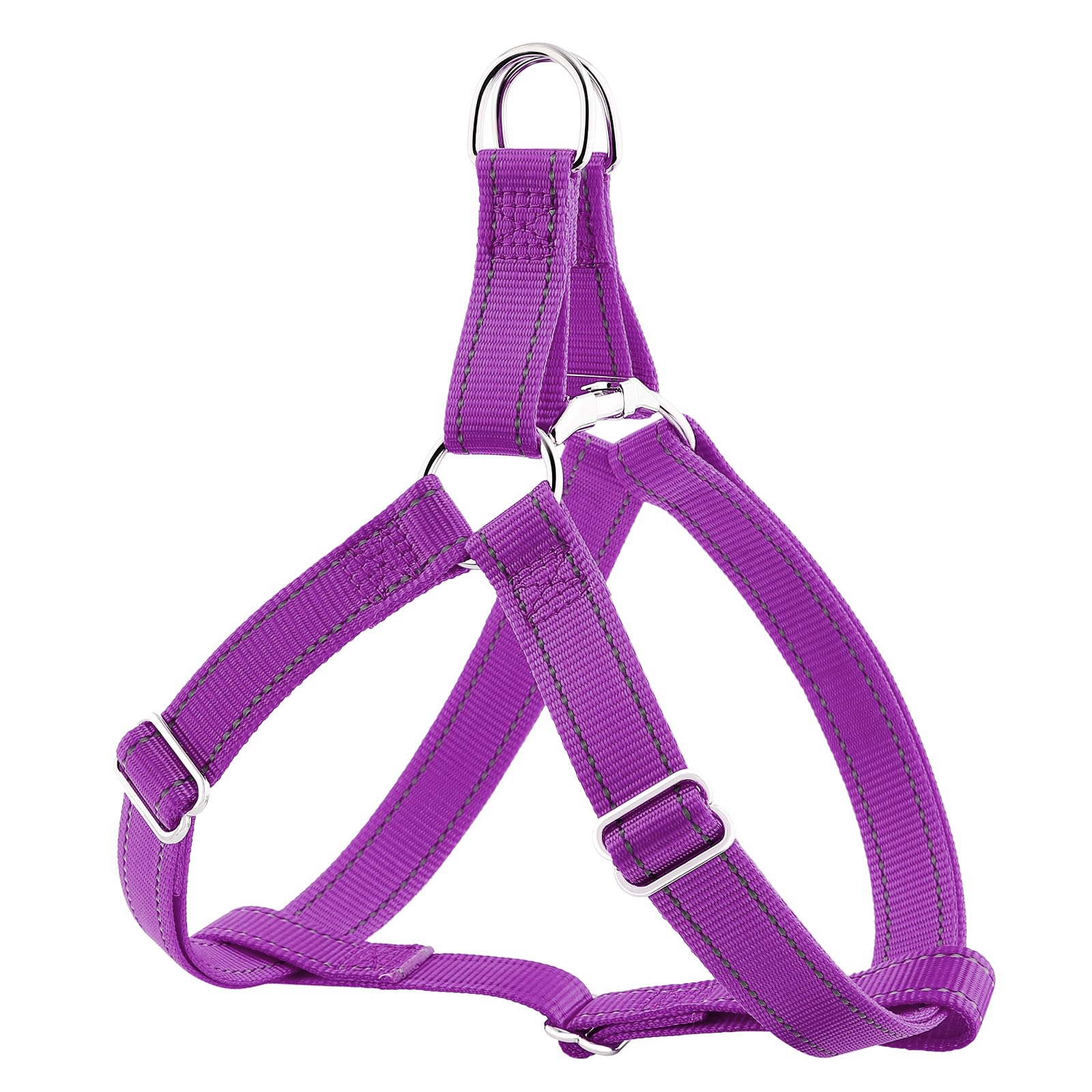Plutus Pet Step-in Dog Harness - Reflective Adjustable Dog Vest with Metal Buckles for Small Medium Large Dogs - Quick Fit Secure Puppy Harness in Purple Size S - Perfect for Walking Running Hiking Training