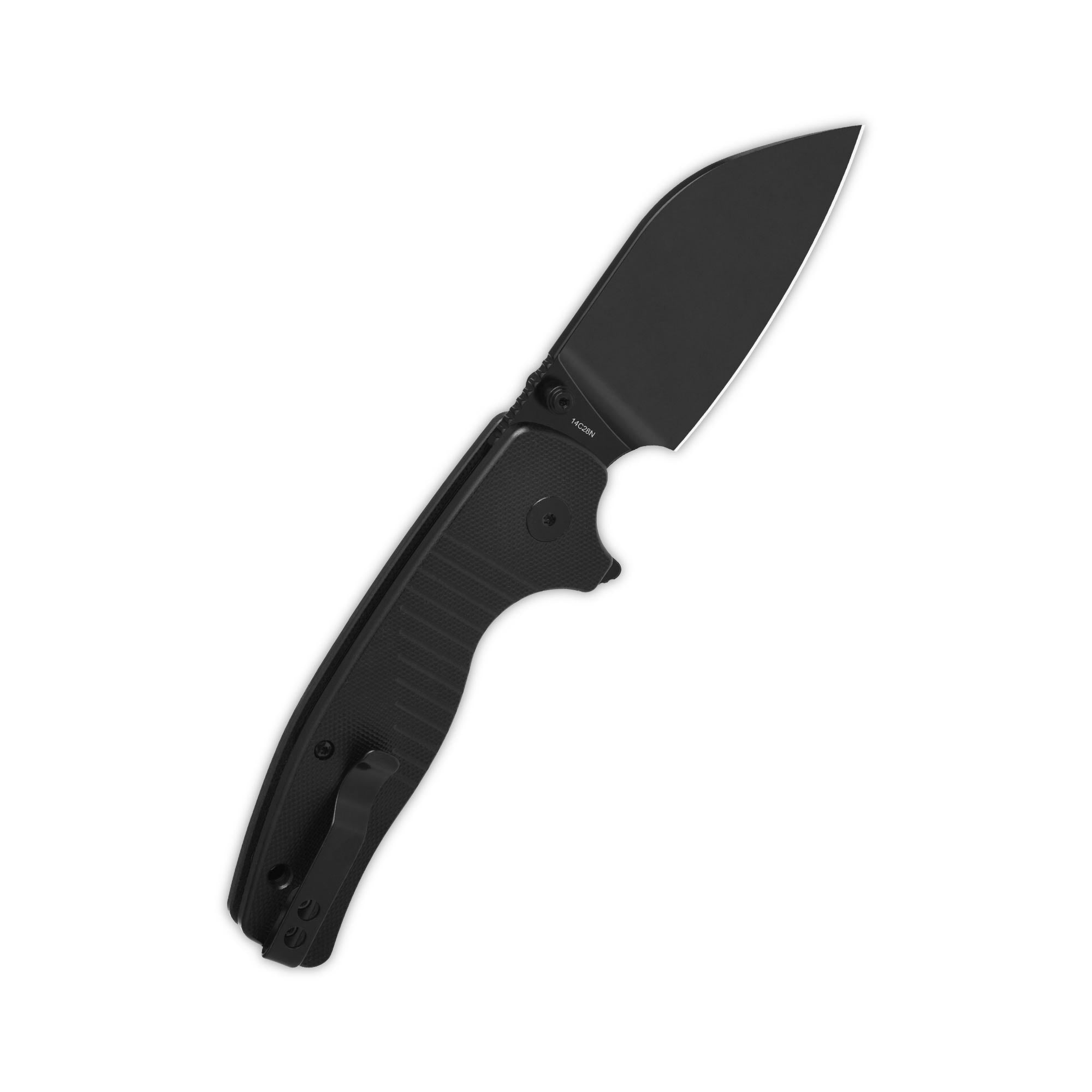 QSP Chefmaster Liner Lock Pocket Knife - 14C28N Stainless Steel Blade with Black G10 Handle - EDC, Camping, Hiking & Outdoor Survival Tool