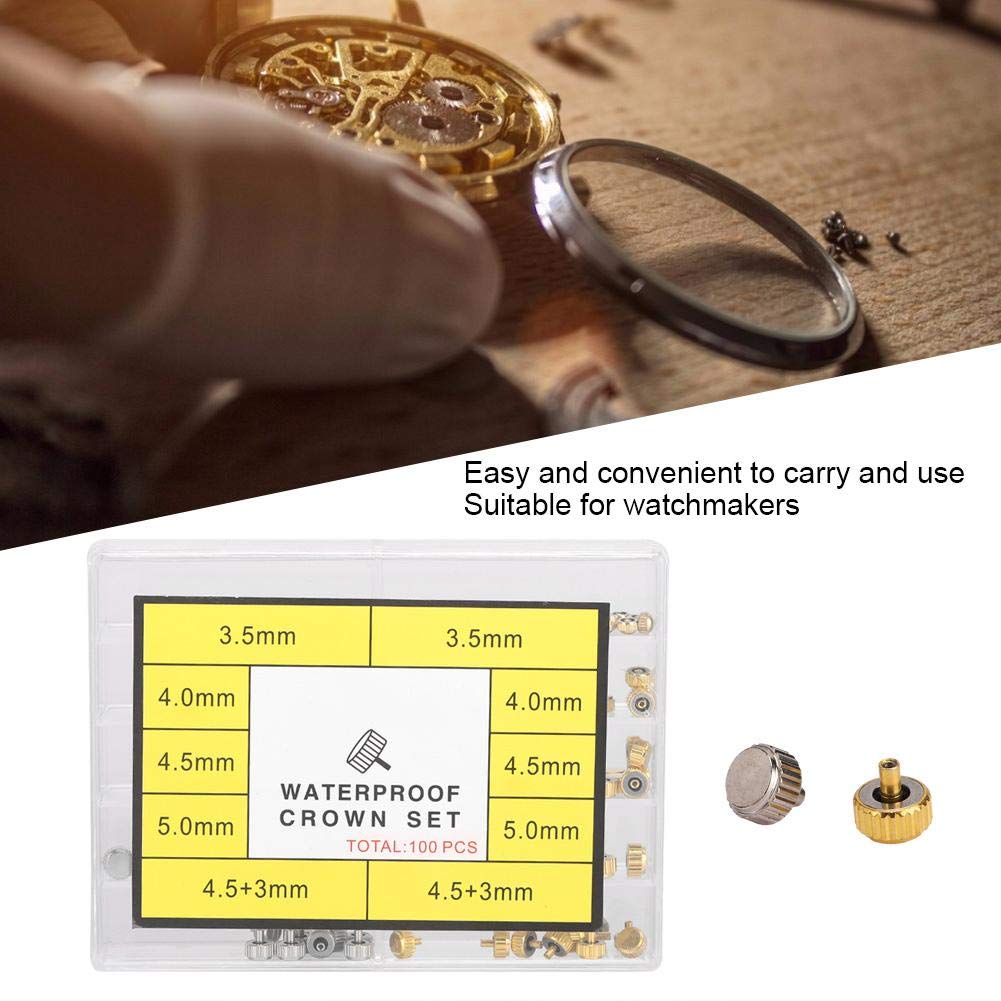 Waterproof Cimenn Watch Crown Parts - Assorted Replacement Watch Crown Accessories for Watchmakers & Repairers | DIY Watch Repair Tool Kit for Professional & Home Use