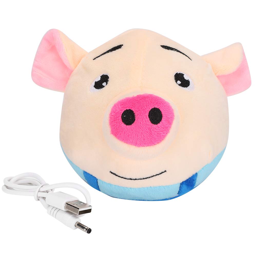 Yosoo USB Electric Pig Doll Ball - Interactive Chew Toy for Dogs, Bouncing Jump Ball with Singing Sounds, Cute Cartoon Plush Pet Toy for Playtime & Training - Perfect for Indoor Fun, Outdoor Play, and Pet Bonding Activities