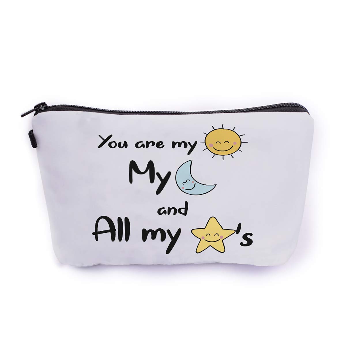 Crazyify My Sun and Star Women's Makeup Bag - Canvas Cosmetic Pouch with Zipper for Travel & Storage | Waterproof Toiletry Organizer | Perfect for Makeup, Skincare & Travel Essentials